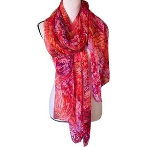 Exquisite Silk Floral Sunflower Burst Print Scarf / Wrap